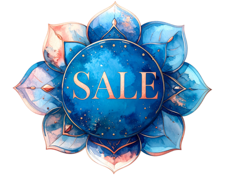 Watercolor flower mandala-like sale sticker