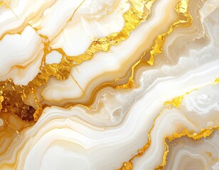 Luxury Abstract Marble Texture Background in Gold and White Veins with Elegant Design