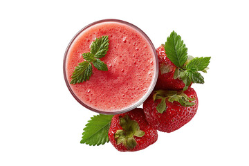 Fresh strawberry with spiral splash juice