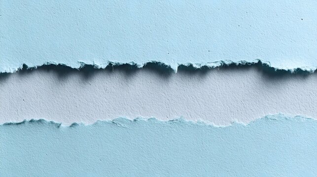 Two strips of light blue textured paper reveal a paler surface underneath with rough torn edges - Powered by Adobe