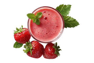 Fresh strawberry with spiral splash juice