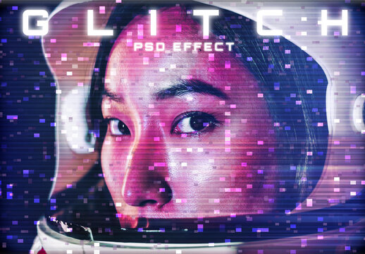 Glitch PSD Editable Photo Effect