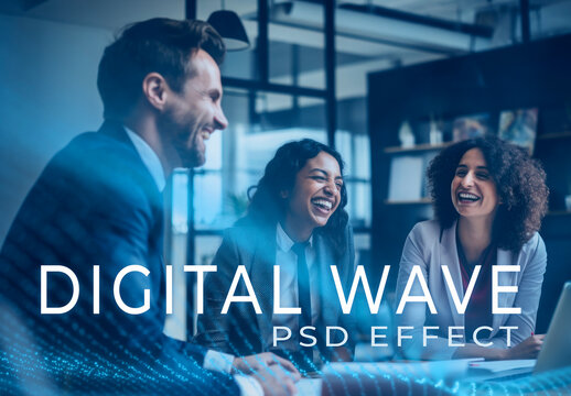 Digital Wave PSD Editable Photo Effect