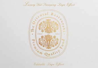 Gold Restaurant Logo Effect Foil Stamping PSD