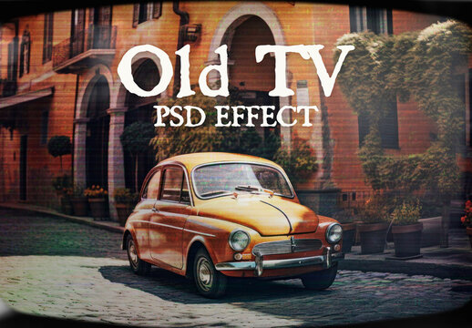 Old TV PSD Editable Photo Effect