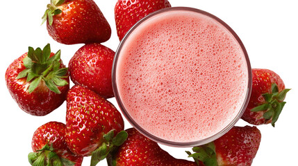Fresh strawberry with spiral splash juice