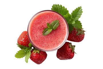 Fresh strawberry with spiral splash juice