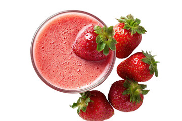 Fresh strawberry with spiral splash juice