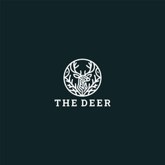 Fototapeta premium Deer logo style icon design template vector illustration