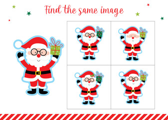christmas worksheet with santa claus design