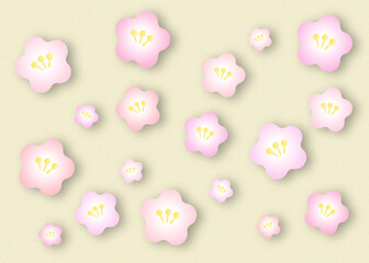 Plum Flowers 3-D Design Background
