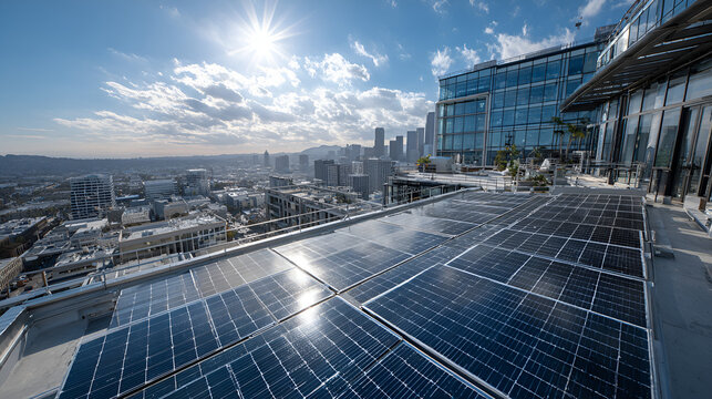 Urban Rooftop Solar Panels with City Skyline
Solar Energy Solutions for Modern Cities