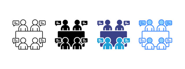 Meeting icon set multiple style collection