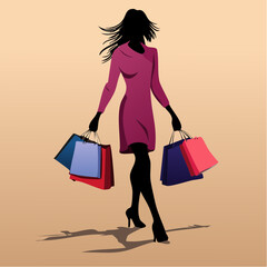 profile silhouette with red sleeveless dress and pink cotton candy on beige field; social media hero, story tile, or profile banner for lifestyle and food accounts.