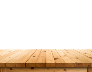Wood planks make up a table surface, black background behind it