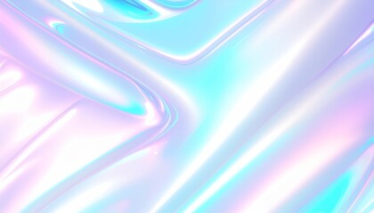 Holographic Iridescent Background in Pastel Blue and Pink