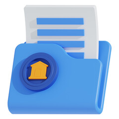 Real Estate Document Folder 3D Icon