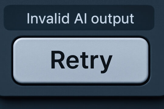 Invalid ai output prompt prompts programmer to retry workflow and refine code errors while conveying determination and creative problem solving