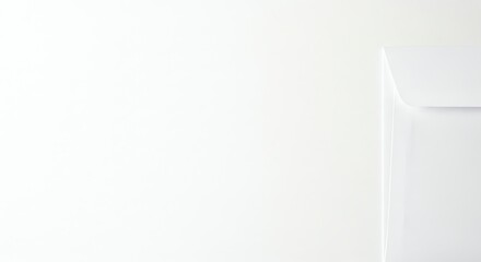 Minimalist White Envelope Corner Detail, Clean Design, Subtle Shadows, High Key Lighting