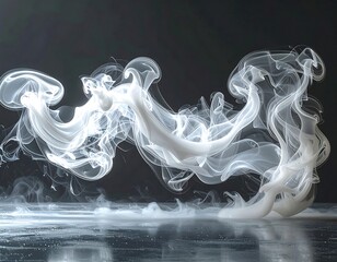Elegant wisps of ethereal white smoke against a dark backdrop