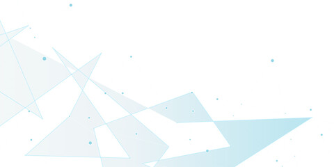 Blue network futuristic connection technology background with dots and line polygon shape. Structure molecule and communication. Template for science and technology presentation, Vector illustration.	