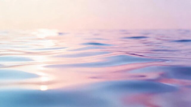 Calm Water Surface with Pastel Sunset Colors - Seamless Loop