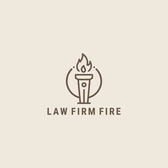 Obraz premium Law firm fire logo design template vector illustration