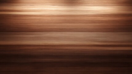 Rich brown wooden surface texture features distinct horizontal grain patterns illuminated by soft top lighting