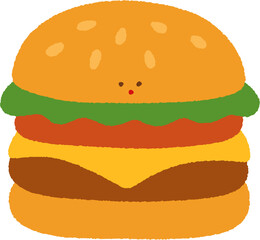 hamburger on white