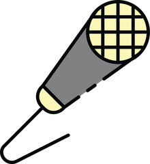 Music icon set with music note, musical instrument, guitar, keyboard, violin, drum, saxophone, trumpet, flute, clarinet icon. Simple lineal color vector