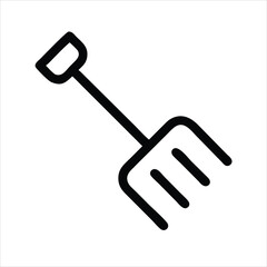 Pitchfork hay fork line art vector icon tool agriculture
