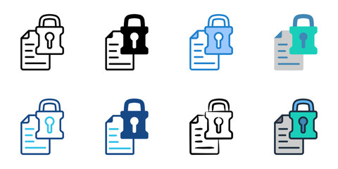 Encryption icon set multiple style collection 
