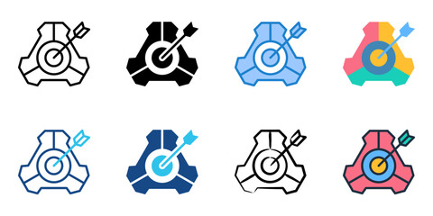 Operation icon set multiple style collection 
