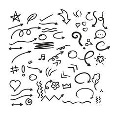 Hand drawn doodle element set