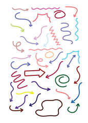 Collection of hand drawn arrows and doodles