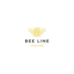 Bee logo design vector icon flat illustration