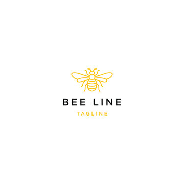Bee logo design vector icon flat illustration