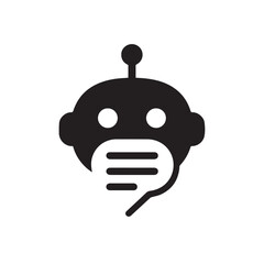 Obraz premium Chatbot icon with speech bubble isolated on white background
