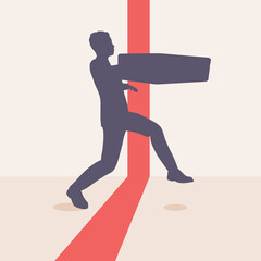 Step out of comfort zone or safe zone, dare to walk your own way or manage to exit from routine job to start new business. Businessman moving forward or take a chance to success.