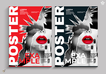 Torn Paper Typographic Poster Layout