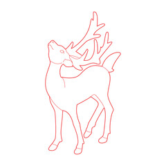 Minimal reindeer line drawing for holiday crafts Minimal reindeer line drawing for holiday crafts
