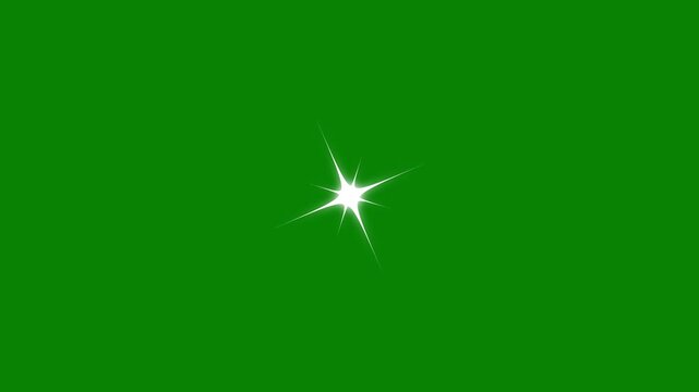 Magic twinkle white stars starlight on chroma key green screen. blinking retro vector stars and dots, glitter sparkle animated, twinkling starry night sky, looping animation. 4k animation