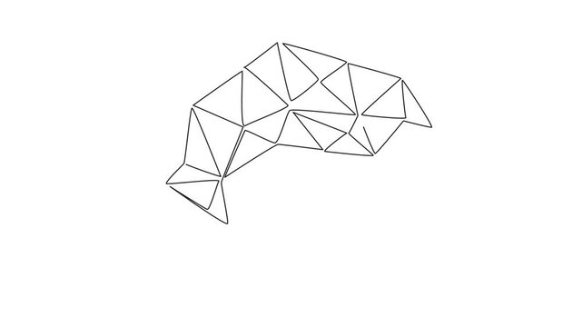 Self drawing animation of single continuous line drawing tree with leaves made of digital symbol connection lines. Environmentally friendly technology. For future. Tree Concept. Full length animated
