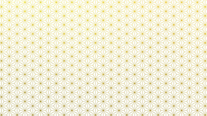 金箔の和柄麻の葉パターン（透明背景）｜高級感のある金色の和風デザイン素材