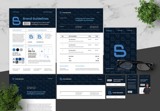 Blue Black Startups Technology Branding Pack