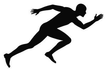 Silhouette of a runner sprinting for athletic competition theme