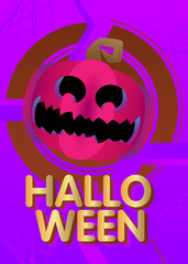 Halloween, Holiday Pumpkin Jack O' Lantern celebration wallpaper with gradient colors.