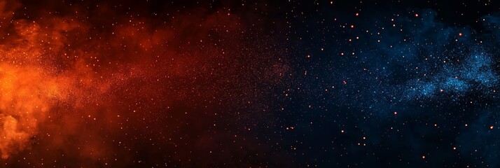 Naklejka premium Enchanting fire particles and glowing embers create a mesmerizing backdrop. 