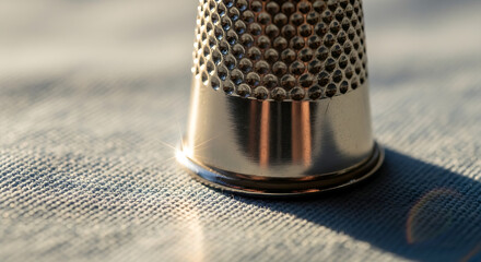 Sewing thimble close up macro needlework protection