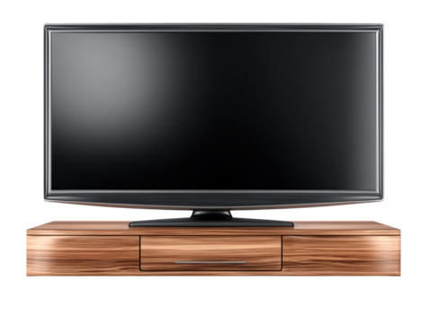 Flat screen tv on wooden stand modern flat screen television display resting on sturdy wooden furniture stand